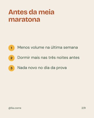 Slide 2: antes da meia maratona, em três passos