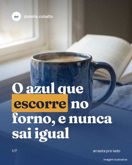 Capa de um carrossel de produto: o azul que escorre no forno