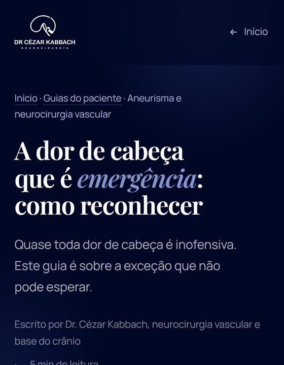 Guia sobre a dor de cabeça que é emergência, no celular