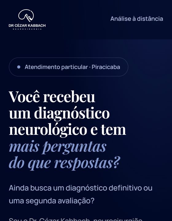 Topo do site drcezarkneurocirurgia.com no celular